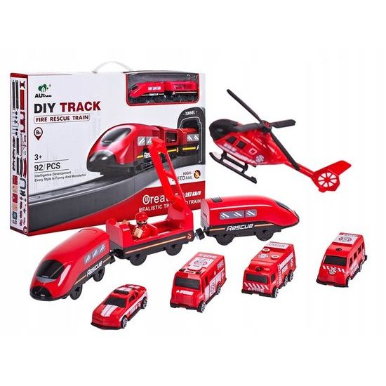 Doris hasičská vláčkodráha na baterie 92 dílků Fire Train
