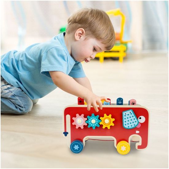 Doris dřevěná edukační kostka se zatloukačkou