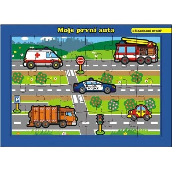 Puzzle deskové - Moje první auta s říkankami 24 dílků