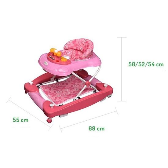 Ecotoys dětské chodítko s houpačkou 2v1 růžové