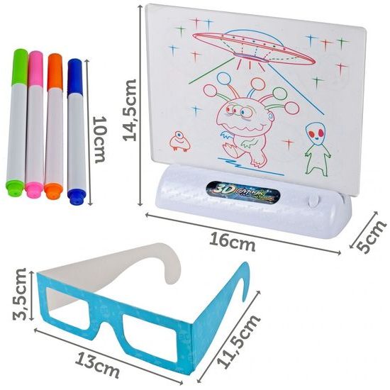 Kreslící LED tabulka s 3D brýlemi Magic Board