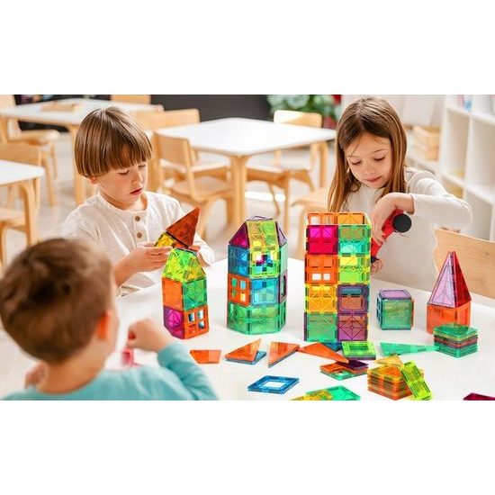 Magnetická stavebnice Magnetic Tiles 130 dílů