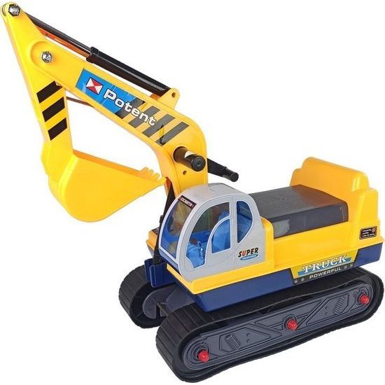 Velký pásový bagr s přilbou