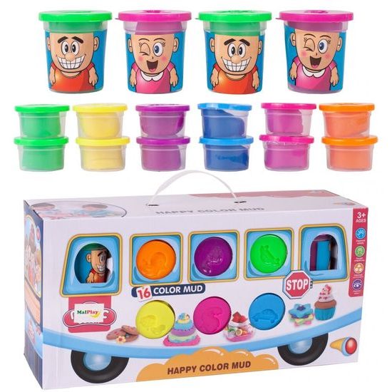 Modelovací plastelína pro děti 16 kelímků Color Mud 6 barev