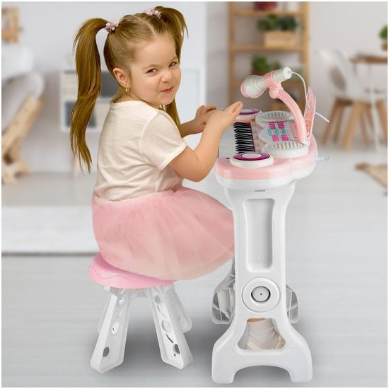 Dětské elektronické klávesy s mikrofonem a židličkou Magic Keyboard