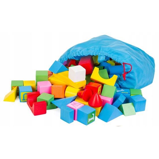 Doris sada dřevěných kostek 100 ks v kyblíku