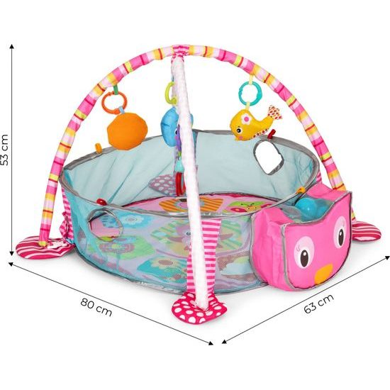 Ecotoys hrací deka s 30 míčky Želva - růžová