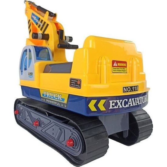 Velký pásový bagr s přilbou