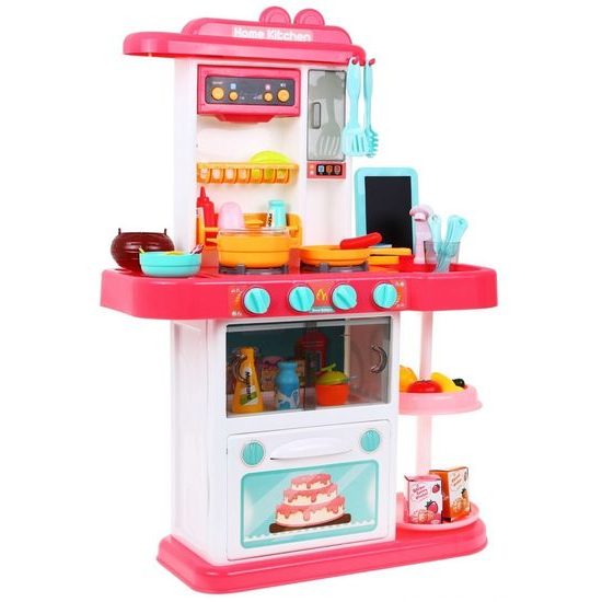 Majlo Toys dětská kuchyňka se zvuky a párou- růžová