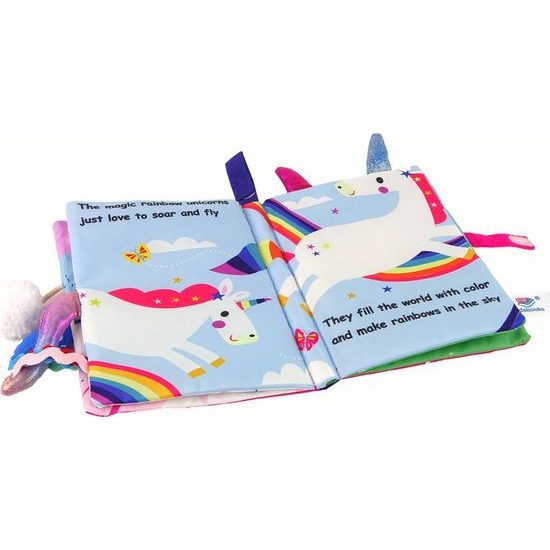 Látková kniha pro nejmenší barevná - Unicorn
