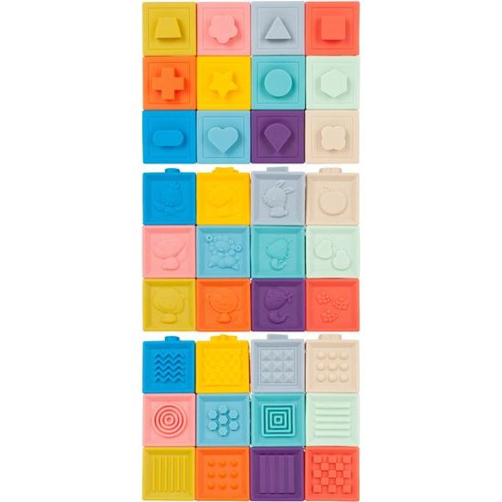 Senzorické kostky pro nejmenší Textured Blocks 12 kusů