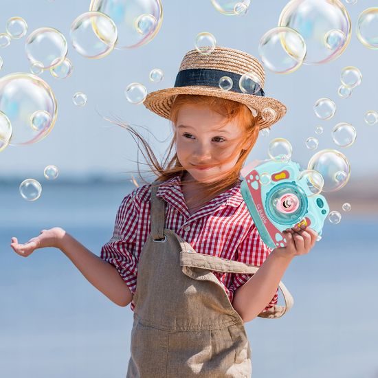 Bublifuk na baterie fotoaparát Bubble Cam modrý