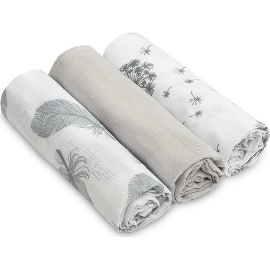 Mušelínová pleny 3ks šedá