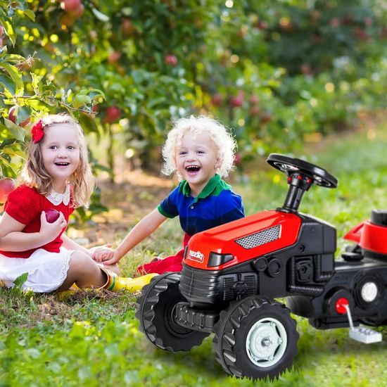 Dětský šlapací traktor s vlečkou Active Pedal červený