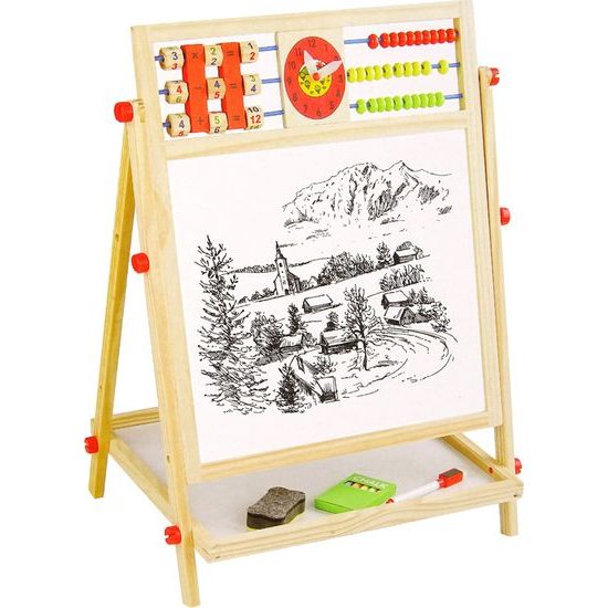 Oboustranná vzdělávací dřevěná kreslící tabule 2v1