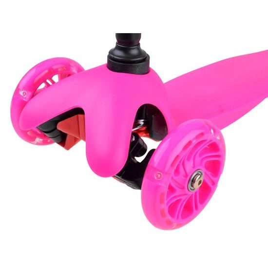Dětská koloběžka Scooter 717 se svítícími koly - růžová