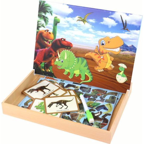 Vzdělávací magnetické puzzle s dinosaury