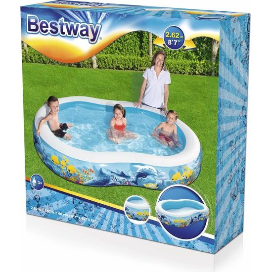 Nafukovací bazén Bestway 54118 Mořská laguna 262 x 157 x 46 cm