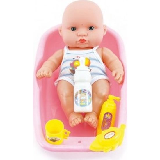 Miminko s doplňky ve vaničce