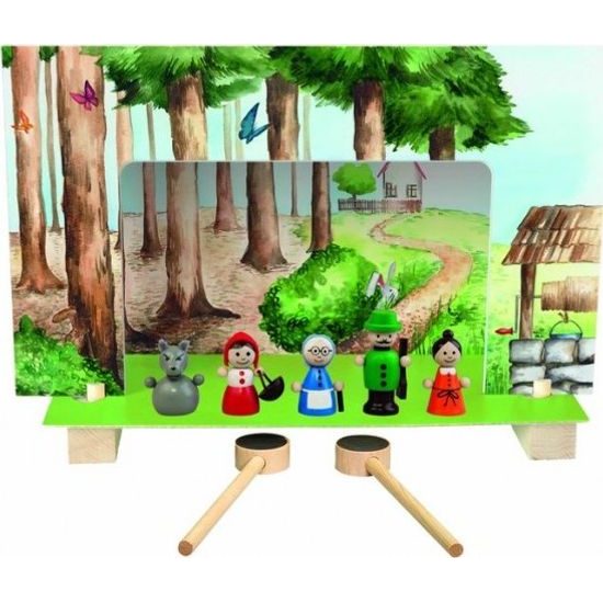 Dřevěné magnetické Divadlo Červená Karkulka s figurkami