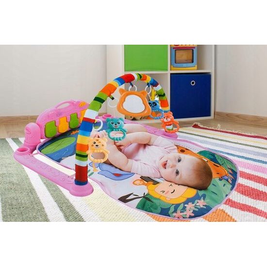 Hrací deka s piankem Harmonika růžová