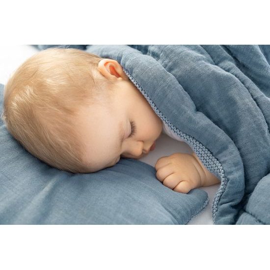 Pletená sada z mušelínu do postýlky a kočárku Sensillo růžová