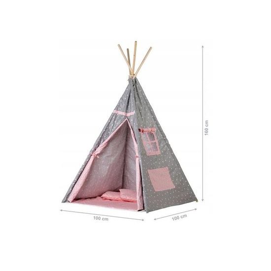 Ecotoys dětský indiánský stan TeePee s trojúhelníčky