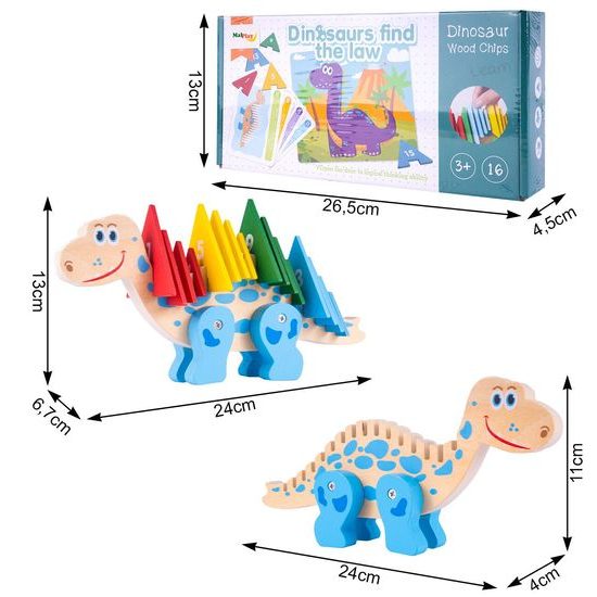 Dřevěná ukládačka pro děti Dinosaurus