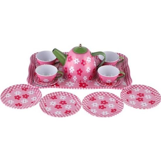 Čajová sada nádobí 14ks - mix 4 barvy