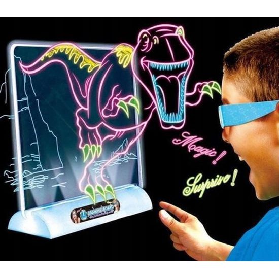 Kreslící LED tabulka s 3D brýlemi Drawing Board