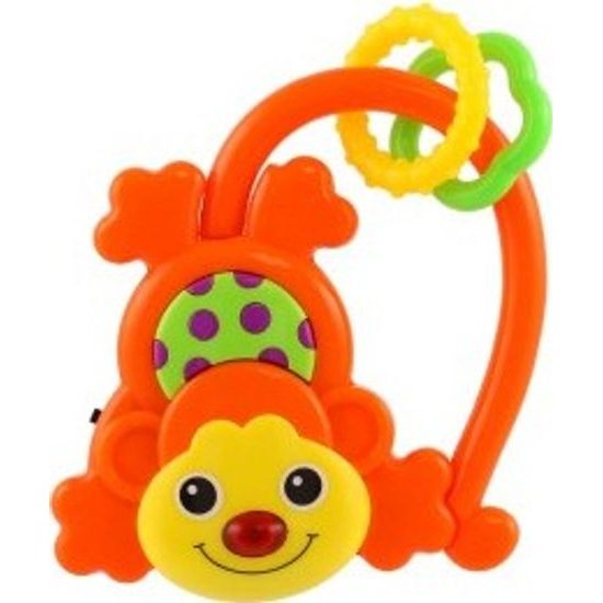 Chrastítko opička - na baterie, mix 2 barvy