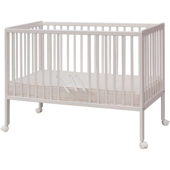 Dětská postýlka Scarlett DOMINIK s vyndavacími příčkami borovice - bílá 120 x 60 cm