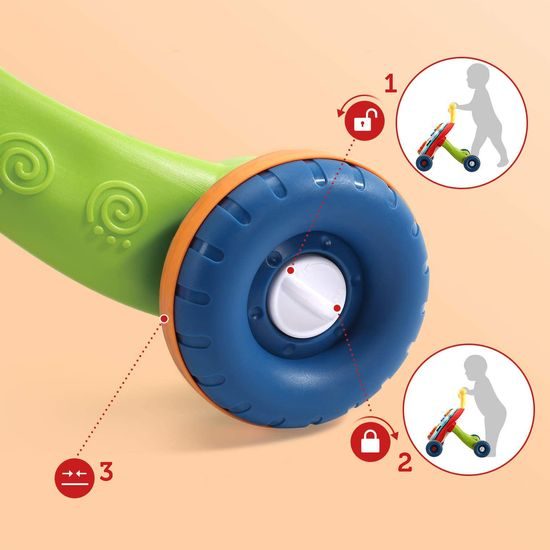 Interaktivní chodítko s hracím stolečkem Music Stroller 2v1 červené