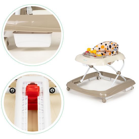 Ecotoys dětské vzdělávací chodítko hnědé