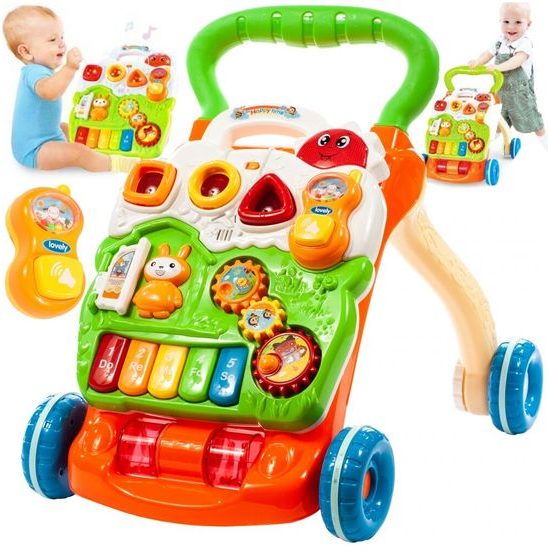 ROZBALENO Interaktivní chodítko s hracím panelem 2v1 Bunny Stroller