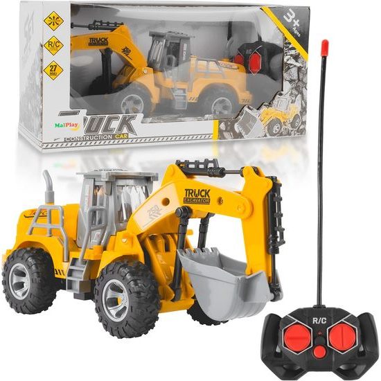POŠKOZENÝ OBAL Bagr na dálkové ovládání Truck Excavator s pohyblivou lžící 1:36