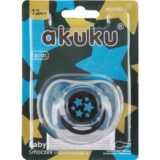 Dudlík silikonový 12m+, modročerná