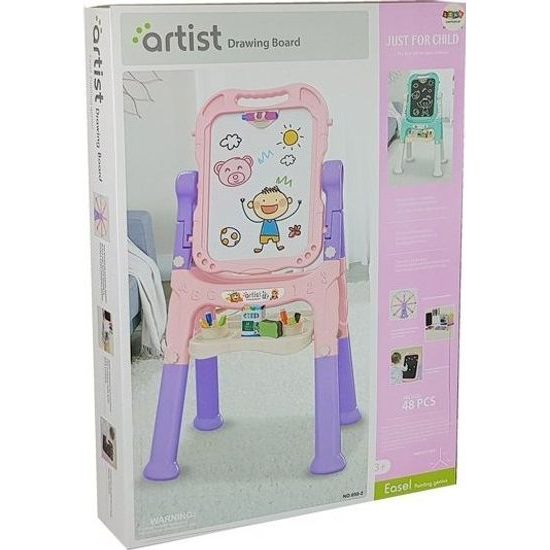 Magnetická tabule 2v1 růžovofialová s doplňky