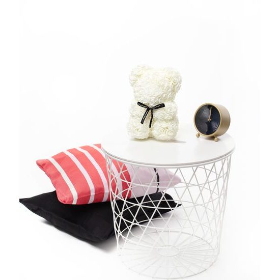 Medvídek z růží bílý Rose Bear 25 cm
