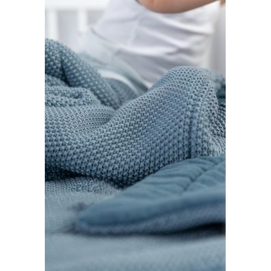 Pletená sada z mušelínu do postýlky a kočárku Sensillo šedá