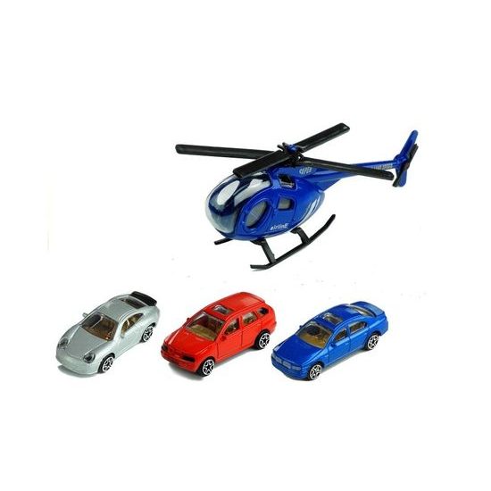 Majlo Toys parkovací garáž s výtahem a helikoptérou + 3 autíčka