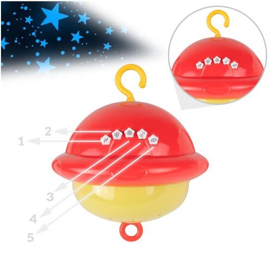 Kolotoč nad postieľku s projektorom a diaľkovým ovládaním Bed Bell