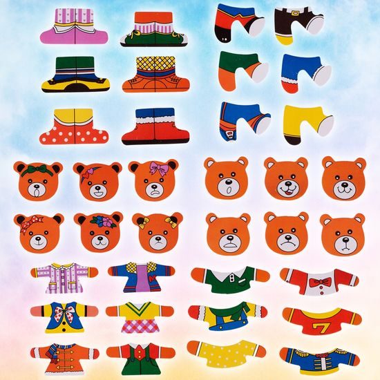 Dřevěná ukládačka s medvídky Bear Dress