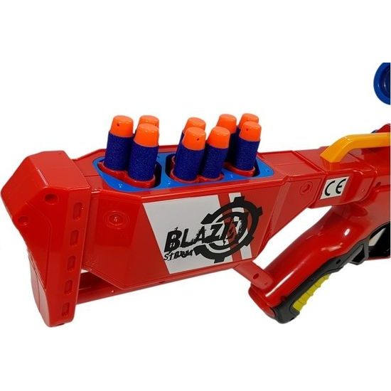 ROZBALENO Velký dětský samopal Blaze Storm RED s pěnovými náboji