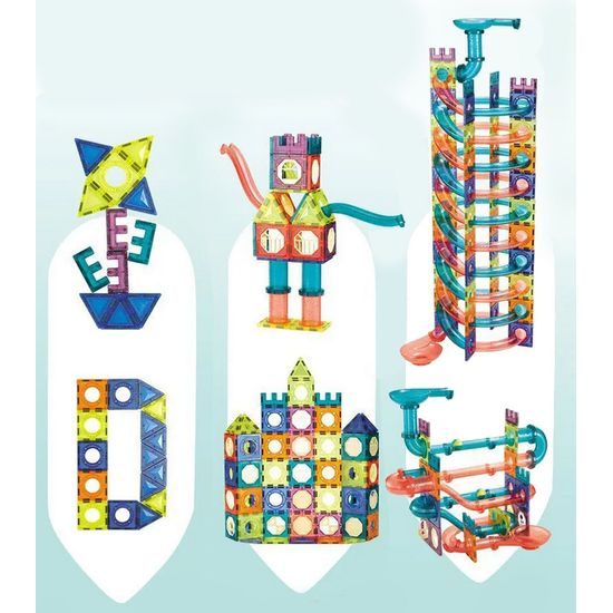 Magnetická 3D stavebnice se skluzavkou Magic Magnetic 262 dílů