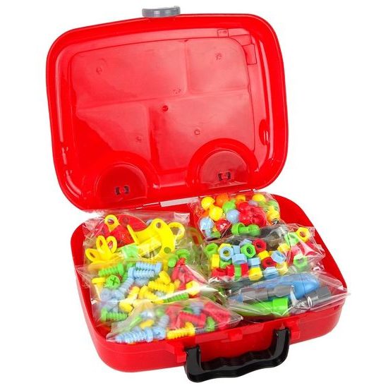 Konstrukční 3D stavebnice s vrtačkou na baterie a šroubovákem Puzzle Panel 253 ks