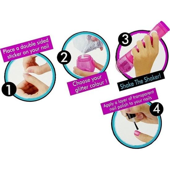 Sada k lakování nehtů s dávkovačem třpytek