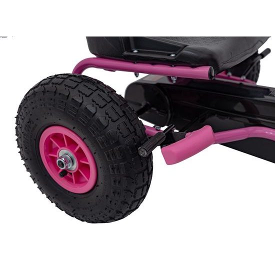 Dětská šlapací motokára s nafukovacími koly Air PerHour - růžová