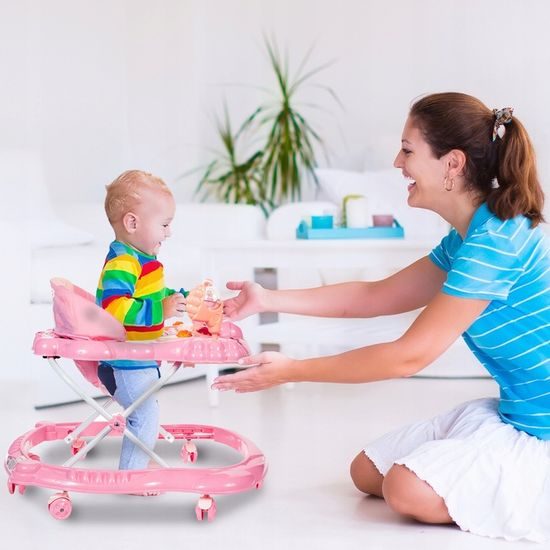 Dětské vzdělávací chodítko Laugh Walker růžové