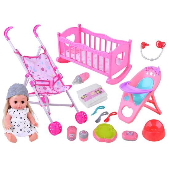 Panenka Sweet Doll 30 cm s kočárkem a dalším příslušenstvím
